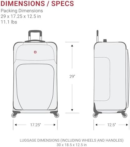 SwissGear Sion Softside Expandable Luggage, Black, Checked-Large 29-Inch - Image 6