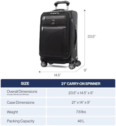 Travelpro Platinum Elite Softside Expandable Carry on Luggage, 8 Wheel Spinner Suitcase, USB Port, Suiter, Men and Women, True Navy Blue, Carry On 21-Inch - Image 6