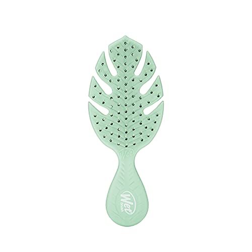 Wet Brush Go Green Mini Detangler, Green - Detangling Travel Hair Brush - Ultra-Soft IntelliFlex Bristles Glide Through Tangles & Gently Loosens Knots While Minimizing Pain, Split Ends & Breakage