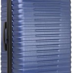 U.S. Traveler Boren Polycarbonate Hardside Rugged Travel Suitcase Luggage with 8 Spinner Wheels, Aluminum Handle, Navy, Checked-Large 30-Inch