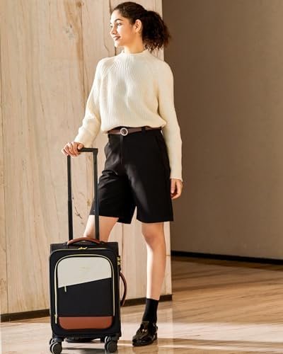 LOVEVOOK 4 Pcs Carry On Luggage 22x14x9 Airline Approved, 20 Inch Carry On Suitcases with Wheels, Softside Rolling Suitcase for Women Men, with TSA Lock Weekender Travel Luggage - Image 2
