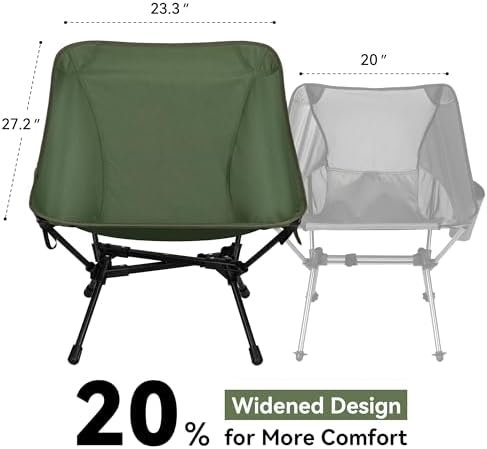 Ultralight Camping Chair, Portable Folding Backpacking Chair, Compact Camping Chair with Carry Bag for Outdoor Camp Hiking Backpack Beach Travel (Green) - Image 4