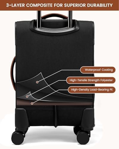 LOVEVOOK 4 Pcs Carry On Luggage 22x14x9 Airline Approved, 20 Inch Carry On Suitcases with Wheels, Softside Rolling Suitcase for Women Men, with TSA Lock Weekender Travel Luggage - Image 7