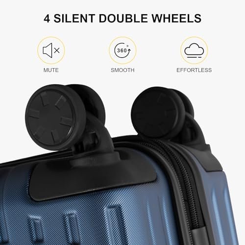 LEVEL8 Grace Carry on Luggage Airline Approved, 20 Inch Expandable Hard Sided Luggages with Spinner Wheels, Harshell Small Rolling Suitcase for Women Men with Tsa Lock, Blue - Image 7
