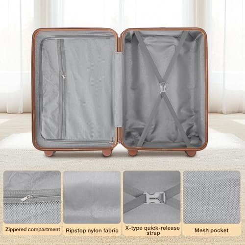 Luggage Sets 3 Piece, Suitcases with Wheels, Hardshell Suitcase Set, PC+ABS Carry on Luggage Set with TSA Lock, Travel Luggage (Navy) - Image 4