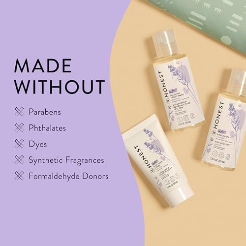 The Honest Company Babe's Mini Must Haves Gift Set | Travel Size Hypoallergenic Lavender Bathtime Essentials | Shampoo + Body Wash (2 fl oz), Face + Body Lotion (1 fl oz), Bubble Bath (2 fl oz) - Image 3