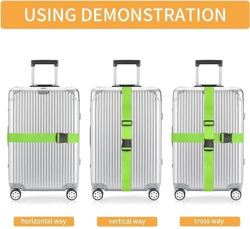 BILIONE 4 Pack Luggage Straps 79" Long Belts Keep Suitcase Secure While Traveling, TSA Approved Add a Bag Premium Accessory for Travel Bag Closure (Blue+Orange+Rose Pink+Green) - Image 8