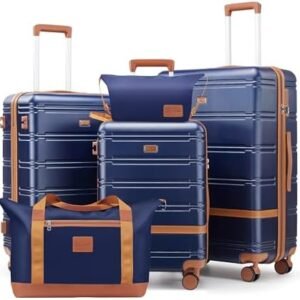 Luggage Sets 3 Piece, Suitcases with Wheels, Hardshell Suitcase Set, PC+ABS Carry on Luggage Set with TSA Lock, Travel Luggage (Navy)