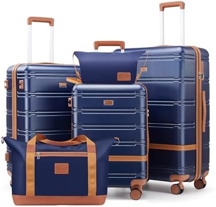 Luggage Sets 3 Piece, Suitcases with Wheels, Hardshell Suitcase Set, PC+ABS Carry on Luggage Set with TSA Lock, Travel Luggage (Navy)