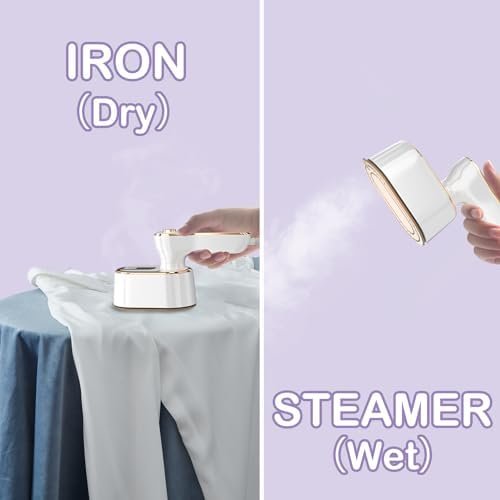Travel Steamer Iron for Clothes Mini - Portable Ironing Machine Travel Small Size Portable Steamer Travel College Dorm Home Essentials Steamer for Clothes(White) - Image 3