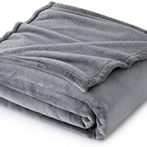 Bedsure Fleece Throw Blanket for Couch Grey - Lightweight Plush Fuzzy Cozy Soft Blankets and Throws for Sofa, 50x60 inches