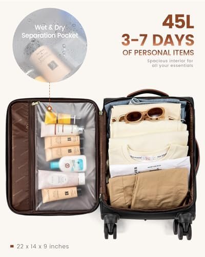 LOVEVOOK 4 Pcs Carry On Luggage 22x14x9 Airline Approved, 20 Inch Carry On Suitcases with Wheels, Softside Rolling Suitcase for Women Men, with TSA Lock Weekender Travel Luggage - Image 3