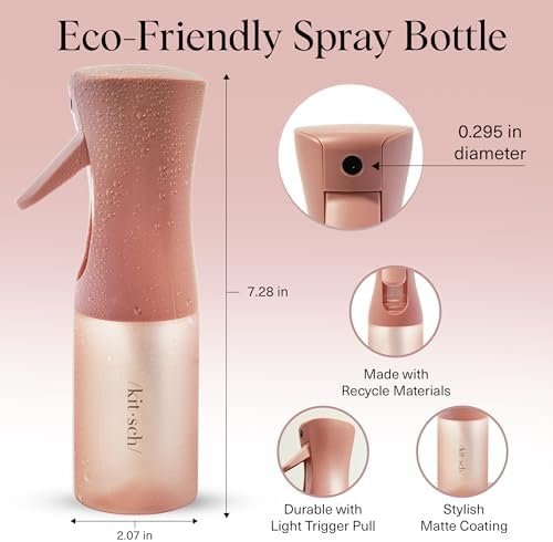 Kitsch Spray Bottle for Hair - Continuous Water Mister with Ultra Fine Mist for Hairstyling, Barbers, Salons, Cleaning, Plants, Versatile Spray Bottles - Made from Recycled Plastic - Terracotta, 5 oz - Image 3