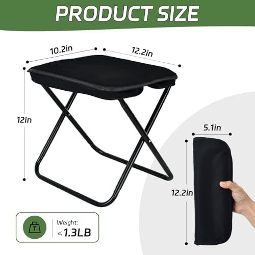 Collapsible Stool, Portable Chair, Lightweight Portable Stool for Adults, Portable Chairs for Adults, Holds Up to 330LBS, Ideal for Camping, Hiking, Outdoors, and Events - Image 2
