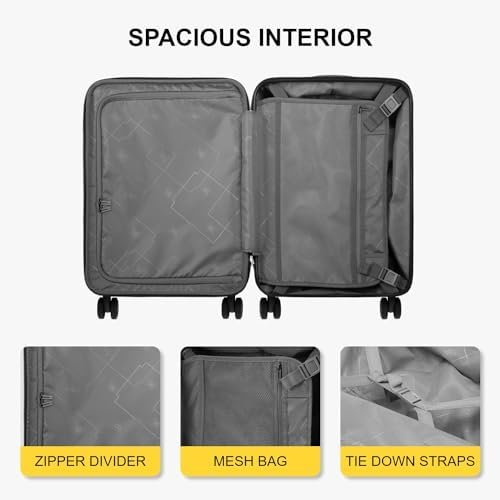 LEVEL8 Grace Carry on Luggage Airline Approved, 20 Inch Expandable Hard Sided Luggages with Spinner Wheels, Harshell Small Rolling Suitcase for Women Men with Tsa Lock, Blue - Image 5
