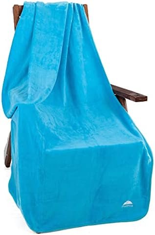 BlueHills Premium Soft Travel Blanket Pillow Airplane Flight Throw in a Bag Compact Pack Large Blanket for Travel Essentials Light Blue (Sky Blue T000) - Image 8