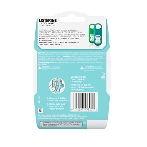 Listerine Cool Mint PocketPaks Portable Breath Strips for Bad Breath, Fresh Breath Strips Dissolve Instantly to Kill 99% of Bad Breath Germs* On-The-Go, Cool Mint, 24-Strip Pack, 3 Pack - Image 9