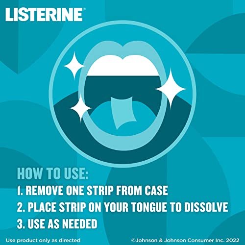 Listerine Cool Mint PocketPaks Portable Breath Strips for Bad Breath, Fresh Breath Strips Dissolve Instantly to Kill 99% of Bad Breath Germs* On-The-Go, Cool Mint, 24-Strip Pack, 3 Pack - Image 3
