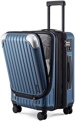 LEVEL8 Grace Carry on Luggage Airline Approved, 20 Inch Expandable Hard Sided Luggages with Spinner Wheels, Harshell Small Rolling Suitcase for Women Men with Tsa Lock, Blue