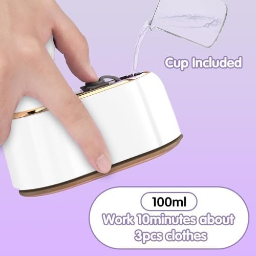 Travel Steamer Iron for Clothes Mini - Portable Ironing Machine Travel Small Size Portable Steamer Travel College Dorm Home Essentials Steamer for Clothes(White) - Image 5