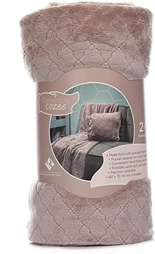 Outrageously Soft Convertible Cozee 2 in 1 Blanket and Pillow Combo- Oversized Lightweight Camping Throw That Folds Into Travel Pillow 60 x 70 Inches - Sapphire Blue - Image 8