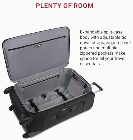 SwissGear Sion Softside Expandable Luggage, Black, Checked-Large 29-Inch - Image 4
