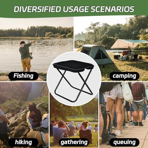 Collapsible Stool, Portable Chair, Lightweight Portable Stool for Adults, Portable Chairs for Adults, Holds Up to 330LBS, Ideal for Camping, Hiking, Outdoors, and Events - Image 5