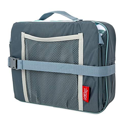 Nuby Easy Go Booster Seat - Travel Booster Seat for Babies and Toddlers - Holds Up to 35 Pounds - 9+ Months - Gray Chevron - Image 8