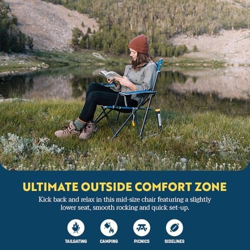 GCI OUTDOOR Kickback Rocker Outdoor Rocking Chair with Beverage Holder - Image 4