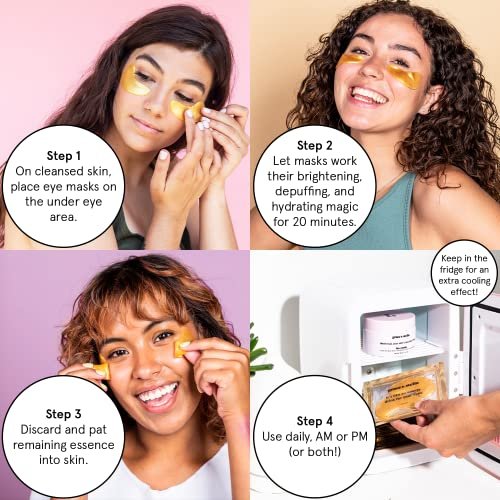 grace & stella Award Winning Under Eye Mask - Travel Essentials - Birthday Gifts for Women - Gel Eye Patches for Dark Circles, Puffy Eyes, Wrinkles, Undereye Bags - Vegan - Self Care (24 Pairs, Gold) - Image 12