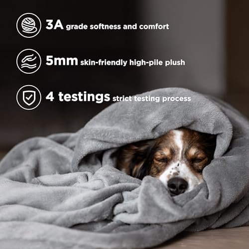 Bedsure Fleece Throw Blanket for Couch Grey - Lightweight Plush Fuzzy Cozy Soft Blankets and Throws for Sofa, 50x60 inches - Image 4