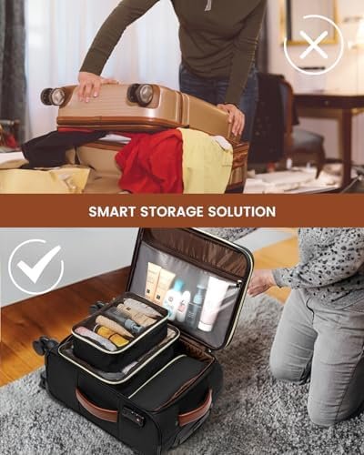LOVEVOOK 4 Pcs Carry On Luggage 22x14x9 Airline Approved, 20 Inch Carry On Suitcases with Wheels, Softside Rolling Suitcase for Women Men, with TSA Lock Weekender Travel Luggage - Image 8