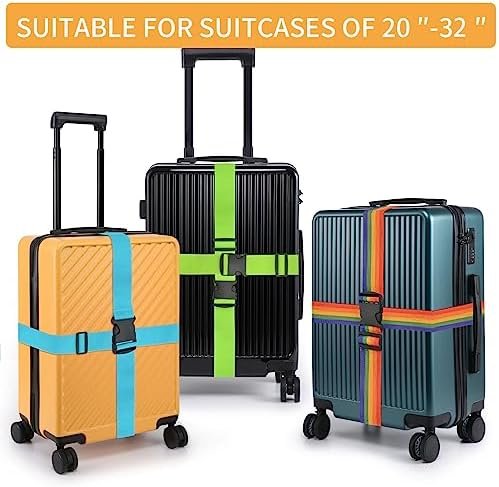 BILIONE 4 Pack Luggage Straps 79" Long Belts Keep Suitcase Secure While Traveling, TSA Approved Add a Bag Premium Accessory for Travel Bag Closure (Blue+Orange+Rose Pink+Green) - Image 4
