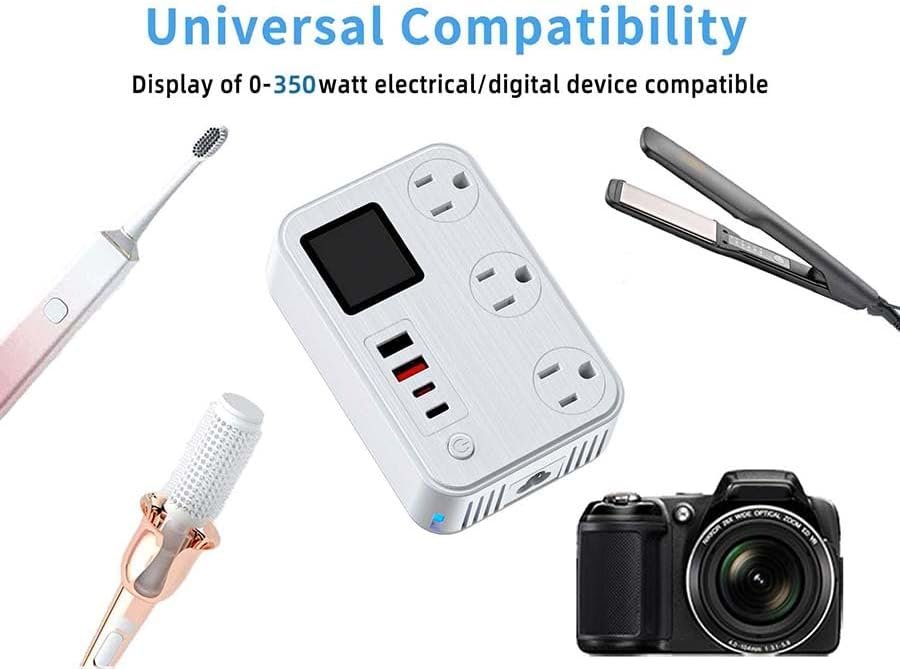 350W Conversion Plug,International Travel Converter with 2 USB and 2 USB-C Ports, lowering 220V to 110V for 100V-240V Areas and Different Countries Plugs Using US Electrical Devices - Image 2