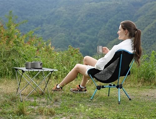 MARCHWAY Lightweight Folding Camping Chair, Stable Portable Compact for Outdoor Camp, Travel, Beach, Picnic, Festival, Hiking, Backpacking, Supports 330Lbs (Blue) - Image 2