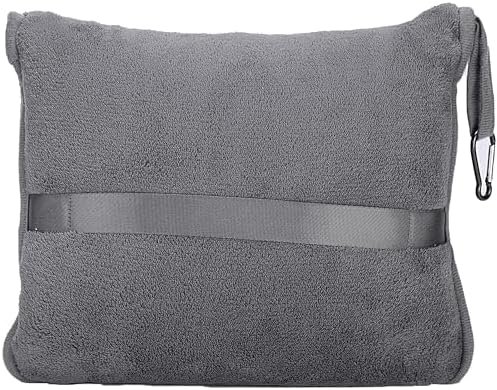 BlueHills Premium Soft Travel Blanket Pillow Airplane Flight Blanket Throw Bag Pillowcase Compact Large 2 in 1 Combo Warm Traveling Plane Essentials Portable Gifts Lightweight Grey Gray T007 - Image 8