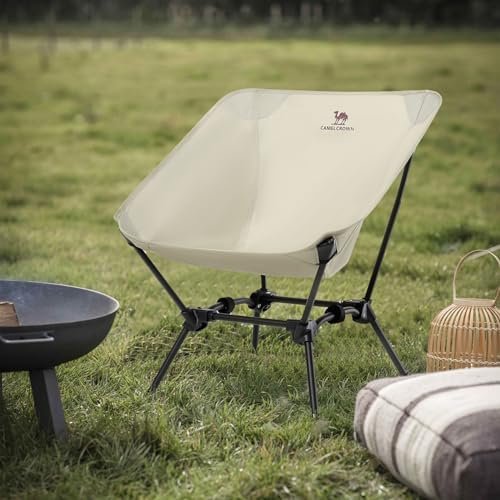 CAMEL CROWN Folding Camping Chair, Lightweight Portable Compact Lawn Chair with Side Pocket for Outdoor Travel Beach Picnic Hiking Backpacking Khaki - Image 8