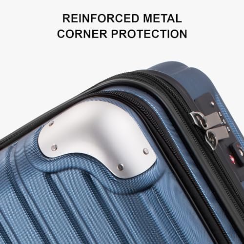 LEVEL8 Grace Carry on Luggage Airline Approved, 20 Inch Expandable Hard Sided Luggages with Spinner Wheels, Harshell Small Rolling Suitcase for Women Men with Tsa Lock, Blue - Image 4