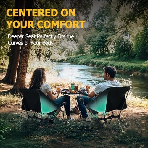 Overmont Ultralight Portable Camping Chair- Lightweight Folding Backpacking Chair, Support up to 330Lbs Compact Beach Chair for Adults with Carry Bag for Backpack Hiking Fishing Outdoor Camp Travel - Image 7