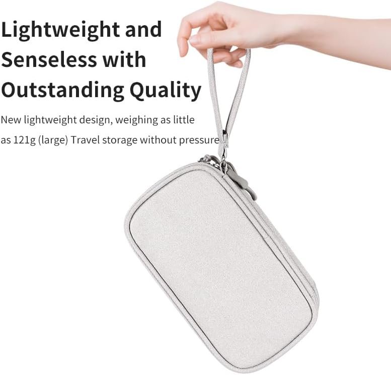 NIMOSA Portable Cable Organizer Travel Cable Organizer Pouch Electronic Accessories Carry Case Waterproof Power Protection USB Hard Disk Box Storage Bag for Cord, Charger, Phone, Earphone Black - Image 5