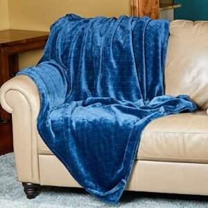 Outrageously Soft Convertible Cozee 2 in 1 Blanket and Pillow Combo- Oversized Lightweight Camping Throw That Folds Into Travel Pillow 60 x 70 Inches - Sapphire Blue