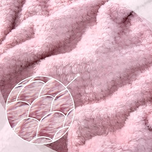 Travel Pillow and Blanket Set Neck Pillow Airplane Memory Foam for Traveling Compact with Bag Pink - Image 3