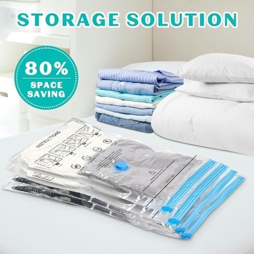 10 Pack Jumbo Space Saver Vacuum Storage Bags Seal Bags for Clothing Travel Compression Bags for Comforters Blankets Bedding Pillows Luggage Hand Pump Included - Image 2