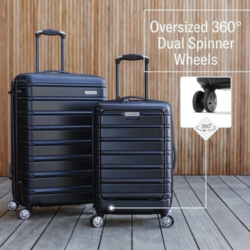 Samsonite Omni 2 Hardside Expandable Luggage with Spinner Wheels, 2-Piece Set (19/24), Midnight Black - Image 2