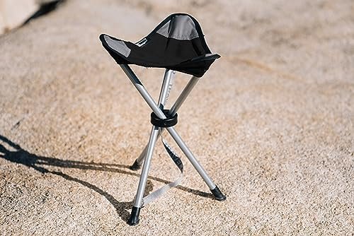 Travel Chair Slacker Tripod Chair for Camping, Lightweight Chair, Adjustable Carry Strap for Easy Transport | Oversized Duck Feet for Improved Stability | Perfect for Outdoor Adventures (Black) - Image 2