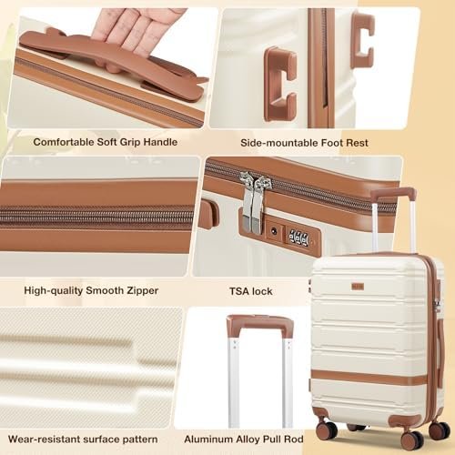 Luggage Sets 3 Piece, Suitcases with Wheels, Hardshell Suitcase Set, PC+ABS Carry on Luggage Set with TSA Lock, Travel Luggage (Navy) - Image 3