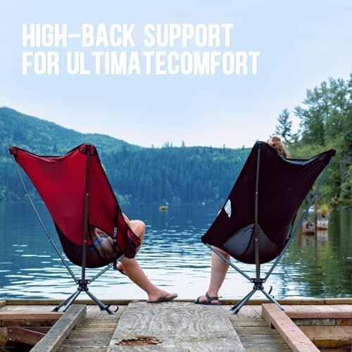 Swivel Portable High Back Camping Chair Small Compact Lightweight Folding Chairs for Adults, Outdoor Collapsible Backpack Chair for Camp, Travel, Sports, Easy Carry and Quick Setup - Image 4
