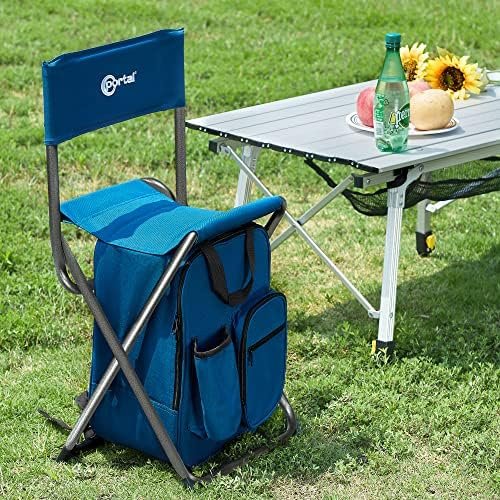 PORTAL Backpack Cooler Chair Fishing Chairs with Backrest Folding Camping Stool Compact for Outdoors Hiking Hunting Travel, Supports 225 lbs - Image 2
