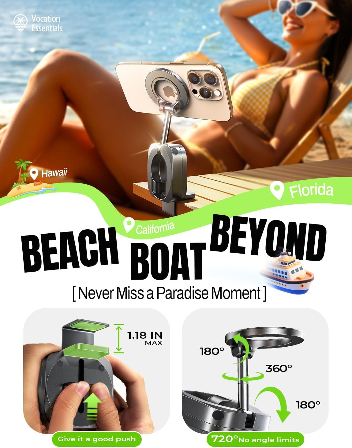 LISEN Airplane Travel Essentials for Women Phone Holder Baby Long Flight Essentials Flying Must Haves Handsfree for MagSafe Mini Travel Accessories Beach Vacation International Cruise Essentials 2025 - Image 3