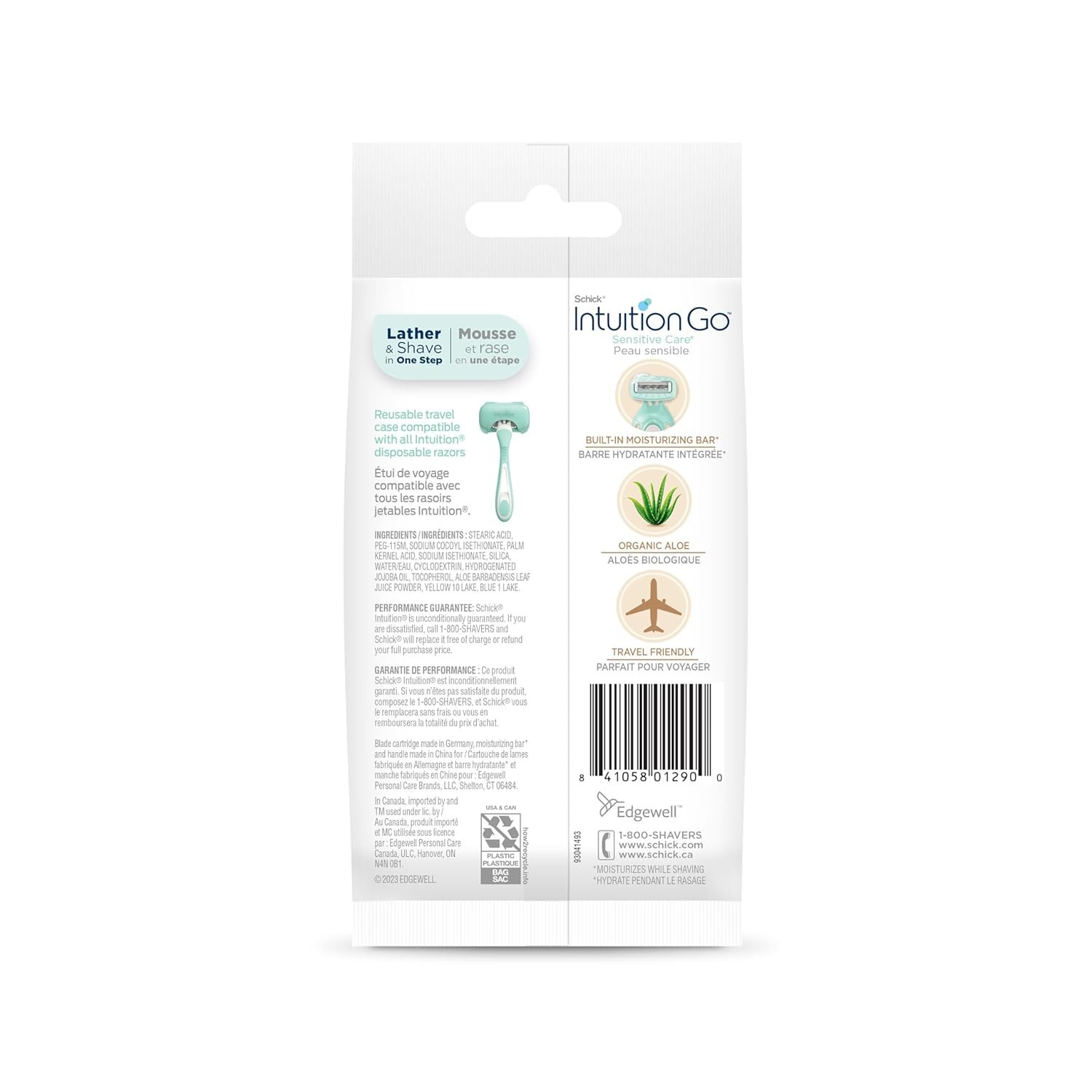 Schick Intuition Go Disposable Travel Razor for Women, 1 Count | Sensitive Skin Razors for Women, Travel Essentials, Womens Disposable Razors with Organic Aloe, Vacation Essentials - Image 8